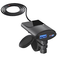 Cargador para Motocicleta 3.0 Puerto USB y Tipo C MY-7273